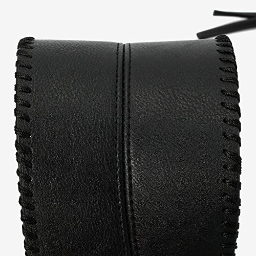 JIANGXIUQIN New Ladies Belt Women's Bowknot Faux Leather Wrap Around Self Tie OBI Cinch Waist Band Boho Belt,Black,One Size Applicable Jeans Pants Dress Skirt - Thumbnail 6