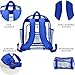 360 DESIGN BOX Heavy Duty Clear Backpack, SeeThrough Bookbag, Transparent Work Travel Bag Blue