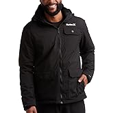 Hurley Mens Winter Jacket - Warm Zip Up Hooded Parka Sherpa Lined Jackets For Men with Multiple Pockets (Sizes S-XL)