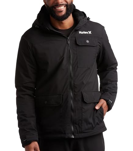 Hurley Men's Voyager Jacket - Warm Insulated Fleece Jacket with