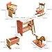HNVOUER Dollhouse Furniture, Wooden Dollhouse Furniture, Dollhouse Furniture Set, Colorful Wooden Dollhouse
