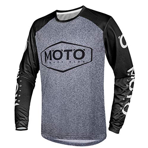 Wisdom Wolf Maillot de cyclisme à manches longues pour homme Maillots de vélo de montagne T-shirt respirant évacuant l'humidité