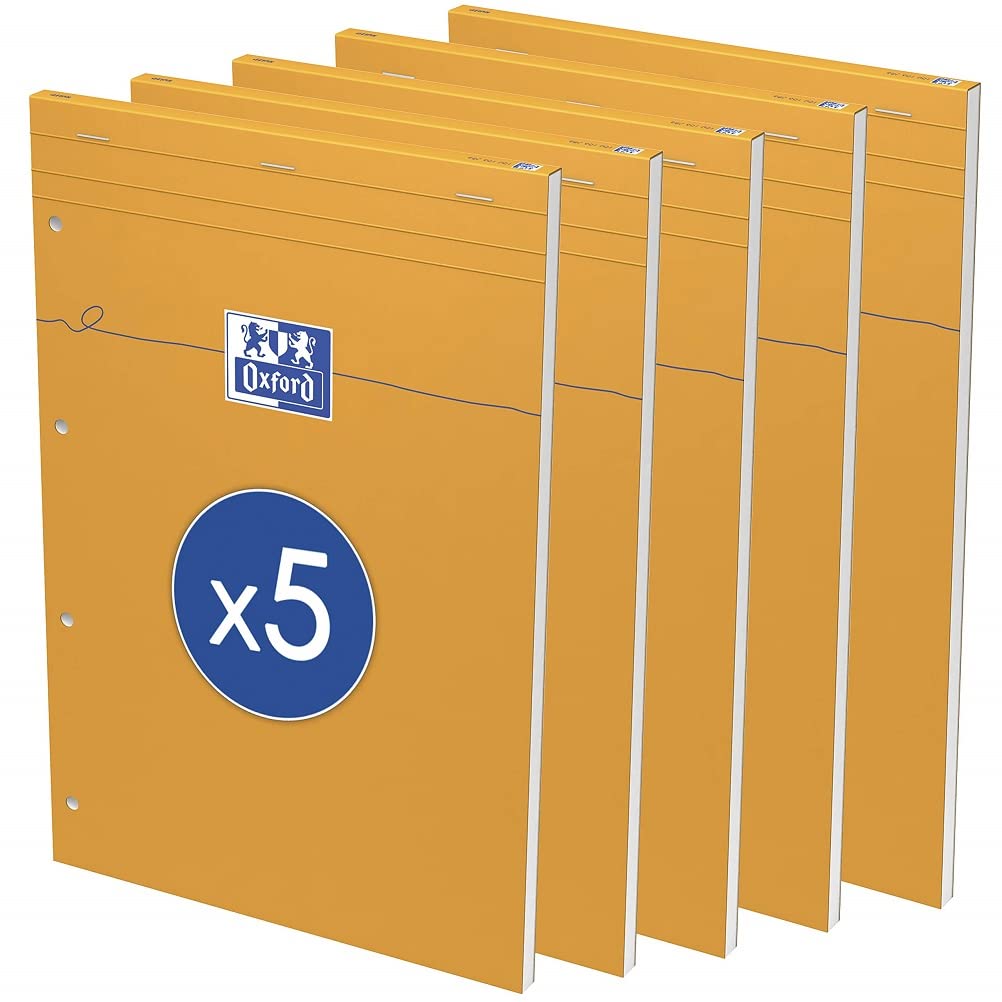 Oxford 100106292 Everyday Notepad A4 / Blank / 80 Sheets / 80 g/m² / Pack of 5 / Orange
