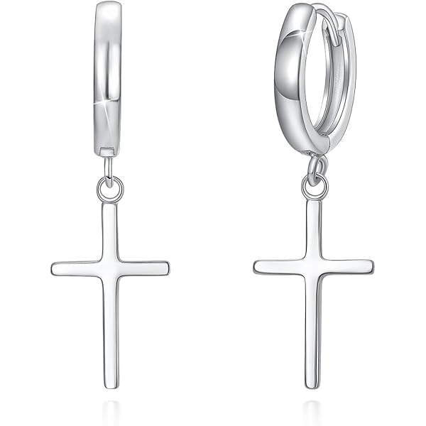 アクセサリー PREEK Cross Earrings Amazon.com: Dainty Silver Cross Earring Vintage Cubic