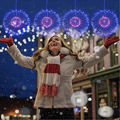 Inshere 120 LED Copper Wire Firework Lights Starburst Light with Remote,8 Modes String Fairy Lights Waterproof,Decorative Hanging Lights for Christmas, Home, Indoor Outdoor (2 Pack) (Multicolor)