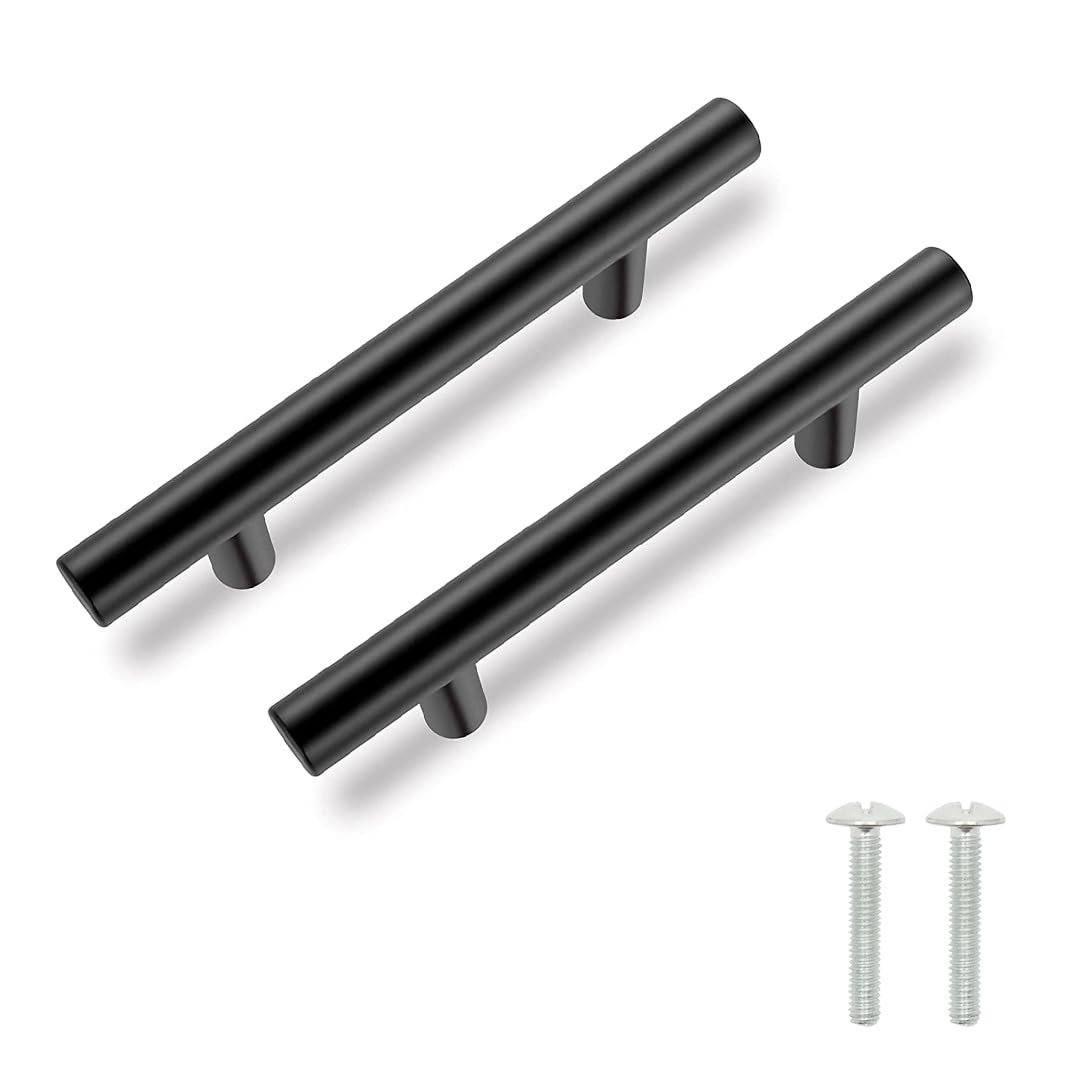 Photo 1 of 10 Pack Black Drawer Handles 7 1/2 inch Cabinet Pulls Full Length, 5 inch Hole Spacing, Black Kitchen Handles