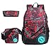 JiaYou Teenage Boy Girl Unisex Multifunctional School Bag Backpack with Florescent Mark(ColorG 3 Sets,20L)