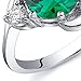 PEORA Simulated Emerald Ring in Sterling Silver, Round Shape, 8mm, 1.75 Carats total, Size 8, Promise, Engagement, Statement Ring, May Birthstone, Gifts for Birthday, Anniversary, Wedding