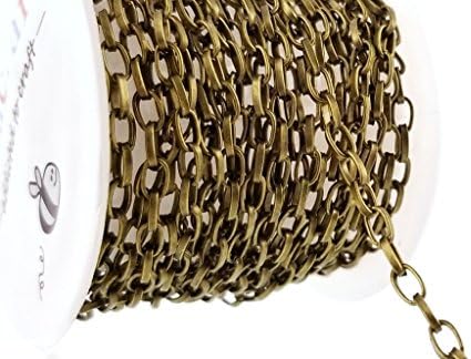 Antique Bronze Cable Chain For Jewelry Making- Unsoldered Long Links- Lead & Nickel Free- 5mm