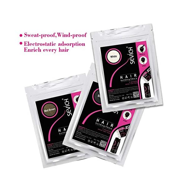 SEVICH Hair Fibers - Hair Rebuilding Fibers Original Refill, Nature Keratin Fibers for Thin Hair, 100g - Dark Brown