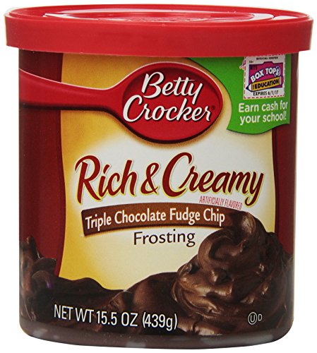 Betty Crocker, Rich & Creamy Frosting, Triple Chocolate Fudge Chip, 15.5 oz, 8 Pack