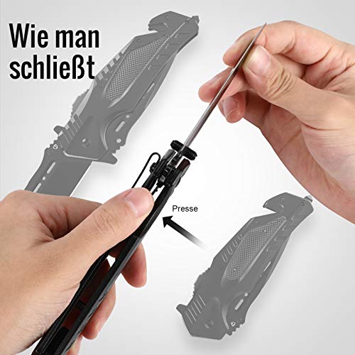 Jellas Klappmesser, 8Cr13MoV, Taschenklappmesse gut für Camping, Indoor- und Outdoor-Aktivitäten, Survival-Messer, KN01… – Bild 5