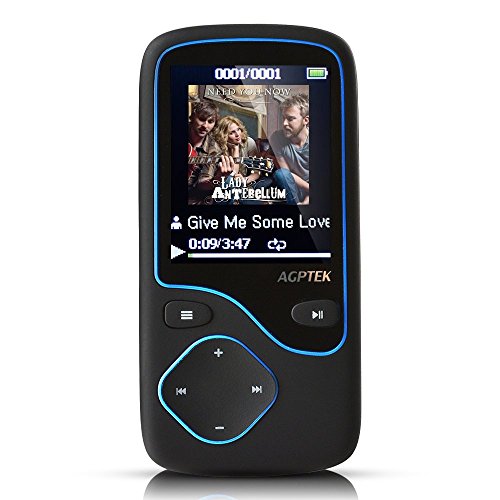 8GB Portable Bluetooth MP3 Player with FM Radio, 12 Hours Lossless Playing Support up to 64 GB (black)