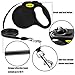 Retractable Dog Leash, 16 ft Nylon Dog Walking Leashes for Small Medium Large Dogs up to 110lbs, One Button Break & Lock, Tangle Free (Black)