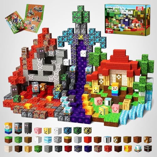Magneverse 200 PCS 0.8in Magnetic Blocks - Magnet Toys for Boys, Magnetic Building Blocks Cubes, Stacking Magnets, School STEM Toys Birthday Gifts for Boys and Girls Age 3+ Years Old (Theme: Portal)