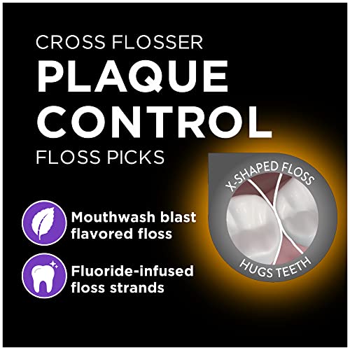 DenTek Cross Flosser Plaque Control Floss Picks, XShaped Floss, 75