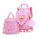 Meetbelify Gilrs Rolling Backpack Backpacks with Wheels for Girls for School Girls Roller Backpack on Wheels