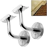Hanperal 2 Set Stainless Steel Handrail Brackets Solid Stair Wall Hand Rail Bracket