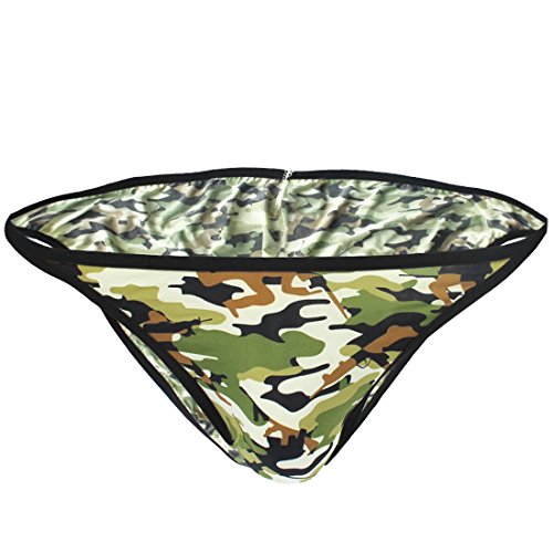 TIAOBU US Men's Camouflage Bikini Underwear Panty Briefs Size Large Green Camouflage