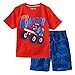 Frogwill Toddler Boys Little Monster Embroidered Truck 2-Pieces Cotton T-Shirt and Shorts Summer Outfit Set