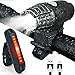 Rortquee USB Rechargeable Bike Light Set,1500mA Powerful Waterproof Mountain Bicycle Headlight and Taillight Set Super Bright Front Light and Rear Light for Cycling Safety