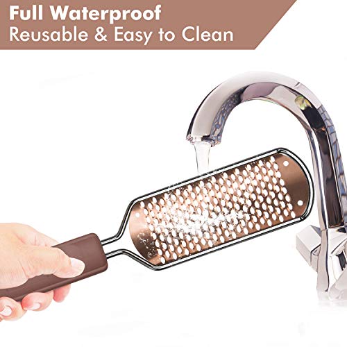 Foot File Pedicure Foot Scrubber Double-sided Callus Remover INFELING Stainless Steel Callus File Large Foot Rasp Grater for Wet and Dry Feet (3 Pack)