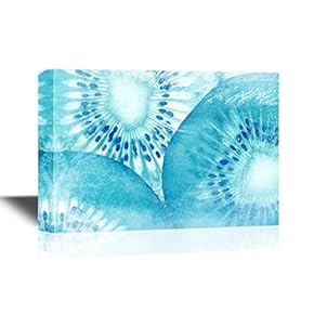 Canvas Wall Art - Slices of Ripe Kiwi Fruit - Gallery Wrap Modern Home Art | Ready to Hang - 12x18 inches