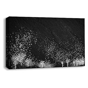 Canvas Wall Art Sports Abstract Black Painting Artwork for Home Prints Framed - 12x18 inches