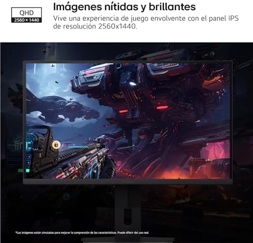 27G610A-B - Monitor Ultragear Gaming, 27", IPS, 2560x1440, 16:9, 200 Hz, 1 ms/HDR10/FreeSync Premium, Não curvo, Ajustável em Altura, Roxo Acinzentado Matte