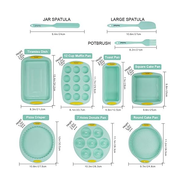 15in1-Silicone-Nonstick-Baking-Pan-Bakeware-Mold-Tools-Set-BPA-Free-Food-Grade-for-Muffin-Donuts-Pizza-Tiramisu-Cake-Tin-Tray-Pan-Sheet-Set 10in1 Nonstick Silicone Baking Cake Pan Tin Tray Sheet Mould Set for Oven, BPA Free Heat Resistant Bakeware Supplies…