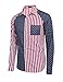 Coofandy Men's Raglan Sleeve Fashion Shirts American Flag Casual Button Down Dress Shirt Red Medium
