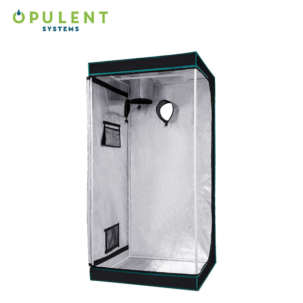 OPULENT SYSTEMS 32"x32"x63" Hydroponic Mylar Water-Resister Grow Tent Reflective Garden Growing Dark Room with Observation Window, Removable Floor Tray and Tool Bag for Indoor Plant Growing
