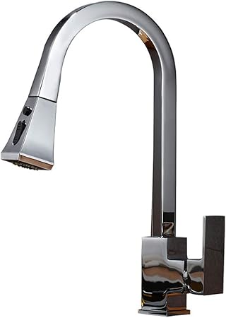 BFDMY Extraiga Ducha el Grifo (Plata) Grifo de Cocina Cromo, Caño