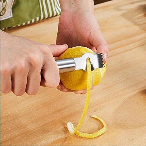 All-In-One Lemon Zester Grater And Channel Knife. Stainless Steel