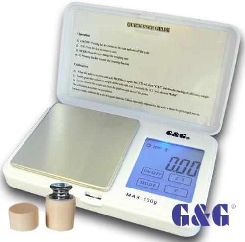 G&G TS Fine Gold Scales Digital Scales Suitable for Coinage, White, 200 x 0.01 g, including calibration weight