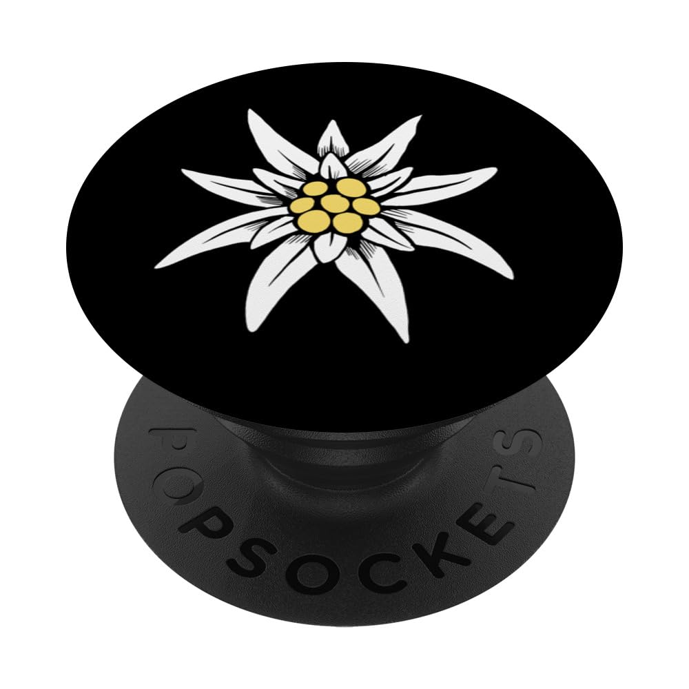 Comic White Flower Art Design for Men Women Children PopSockets Swappable PopGrip