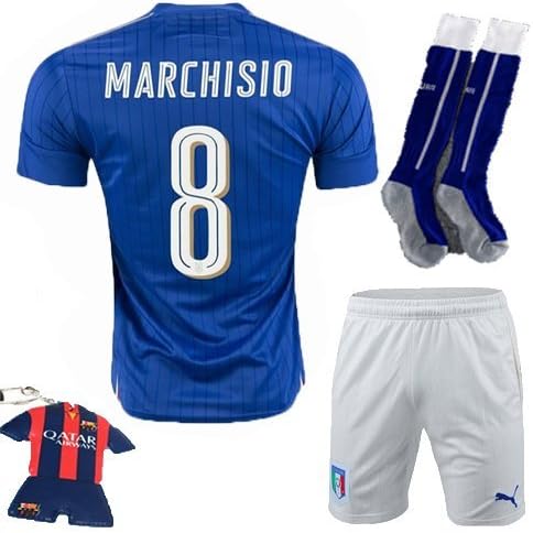 Soccer Kids 2015/2016 Italy Home Kids Sportwear Football Soccer Jersey & Shorts & Socks & Key Chain Kids Youth Sizes (3-4 years)