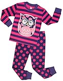 Girls Pajamas Children Christmas Sleepwear Toddler Owl Clothes Size 2-10 Years