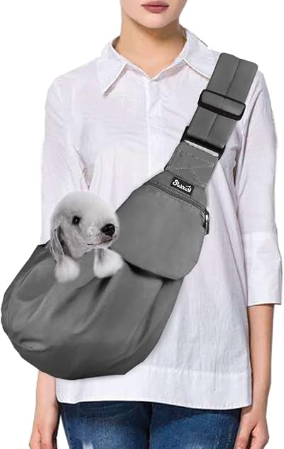 SlowTon Pet Carrier Sling Bag for Dogs Cats Adjustable Padded Strap Front Pocket