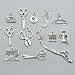 Youdiyla 68 PCS Silver Sewing Charms Collection - Mix Antique Scissor Pipe Yarn Clew Button Pendant Metal Supplies Findings for Jewelry Making (HM3)