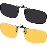 CAXMAN Polarized Clip On Sunglasses Over Prescription Glasses for Men Women UV Protection
