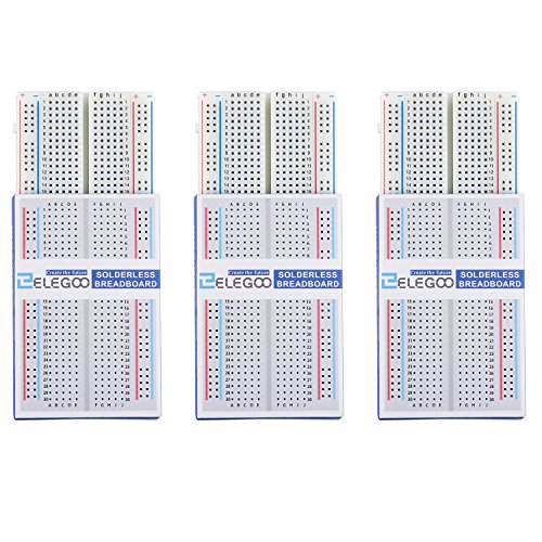 Elegoo 3pcs 400 tie-points breadboard, 4 power rails fo…