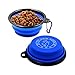Collapsible Dog Bowl by Puss and Pooch, Easy Storage For Travel, Backpacking, Camping, and Hiking, Premium Silicone, FDA Approved, BPA Free, Eco-Friendly, With Carabiner, Set of 2