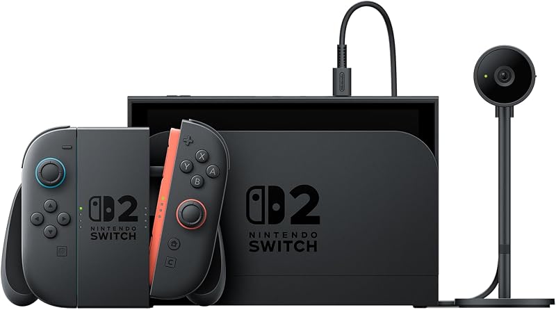 Câmera HD Nintendo Switch 2 com microfone integrado e conexão USB-C