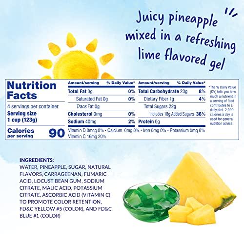 Dole Fruit Bowls Pineapple in Lime Flavored Gel, Back To School, Gluten