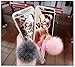 Black Lemon iPhone 6 Plus/iPhone 6S Plus Case with 360° Rotatable Crystal Ring Stand iPhone Cases Covers with Tassel Hairball Phone Case Drop Resistant Phone Case Shockproof Hard Protective Case Pink