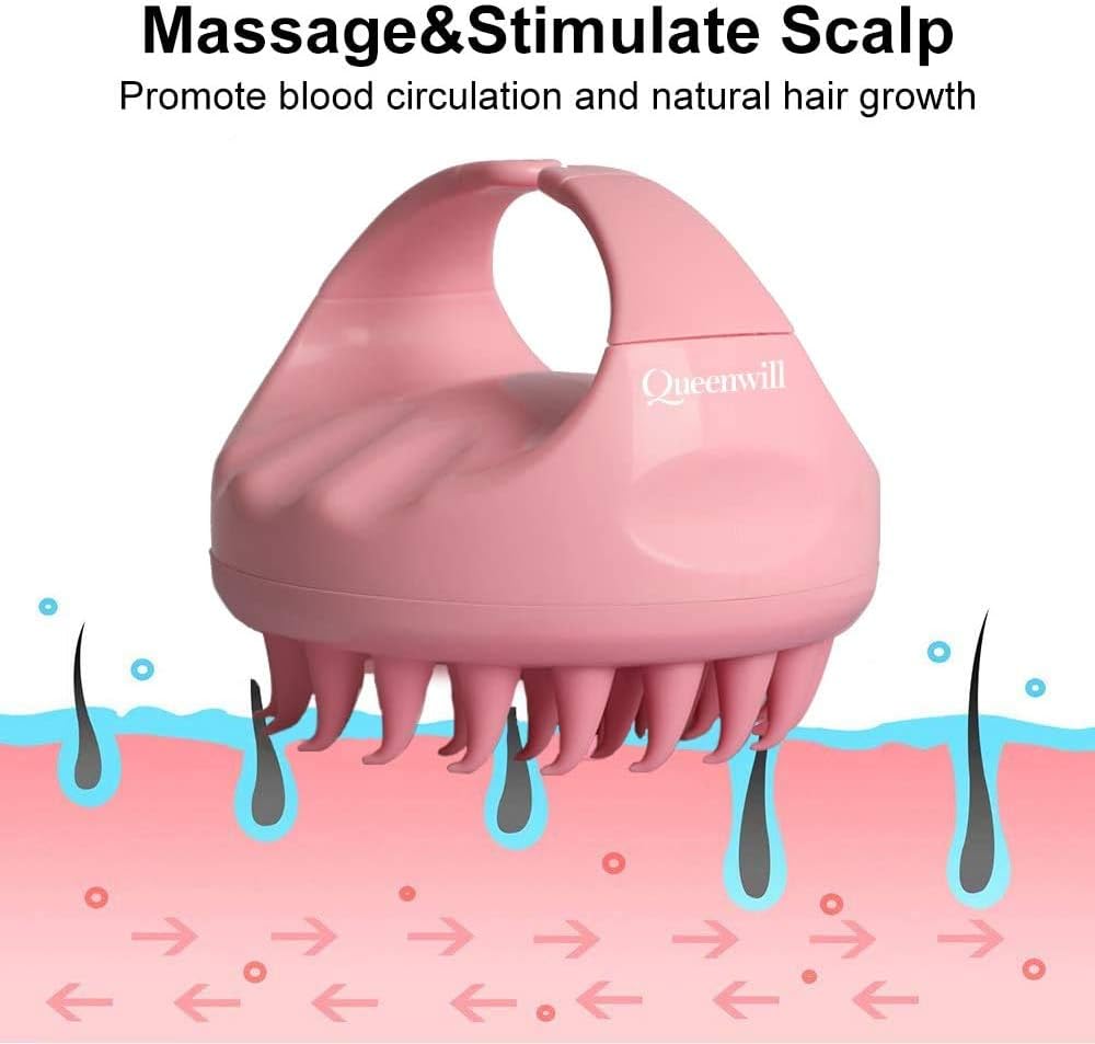 Hair Scalp Massager Handheld Scalp Massaging Soft Silicone Shampoo Brush Hair Comb for Scalp Care Hair Cleaning and Massager: Health & Personal Care