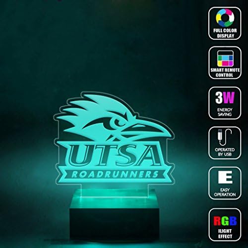 Shadows University of Texas San Antonio Roadrunners Handmade Mood Light 3D Optical Illusion LED Lamp RGB Full Color 44 Key Night Light Desk Table Lighting Toys