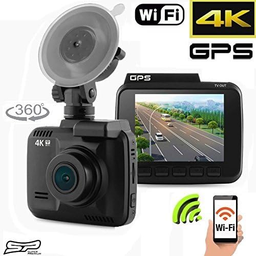 4K Ultra HD 2160P Car Dash Cam DVR, Dash board Camera, Built In WiFi and GPS, APP Support, 2.4" LCD, 150 Wide Angle, G-Sensor, FHD Night Vision, Loop Recording, Motion Detection, Crash Recorder