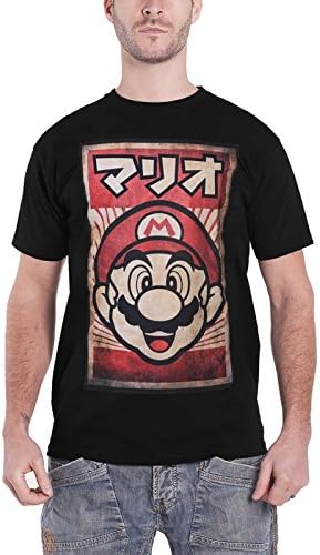 Nintendo T Shirt Propaganda Poster Inspired Mario Official Mens Black